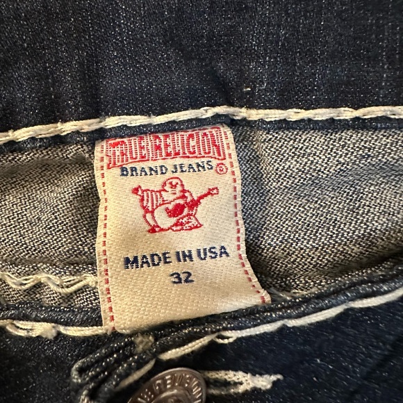 RARE True Religion Joey Big T Flare Thick Purple Stitch Jeans Size 32 NWOT - Picture 9 of 11